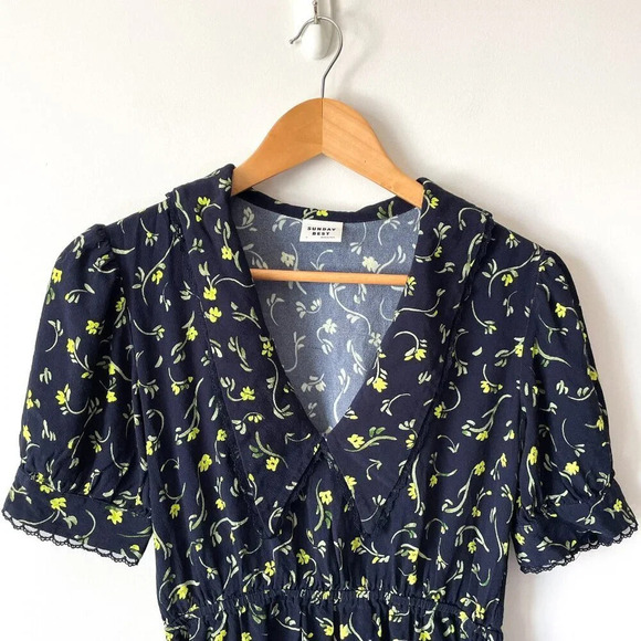 Aritzia Sunday Best New Aki Floral Mini Dress Size Small - Picture 5 of 9